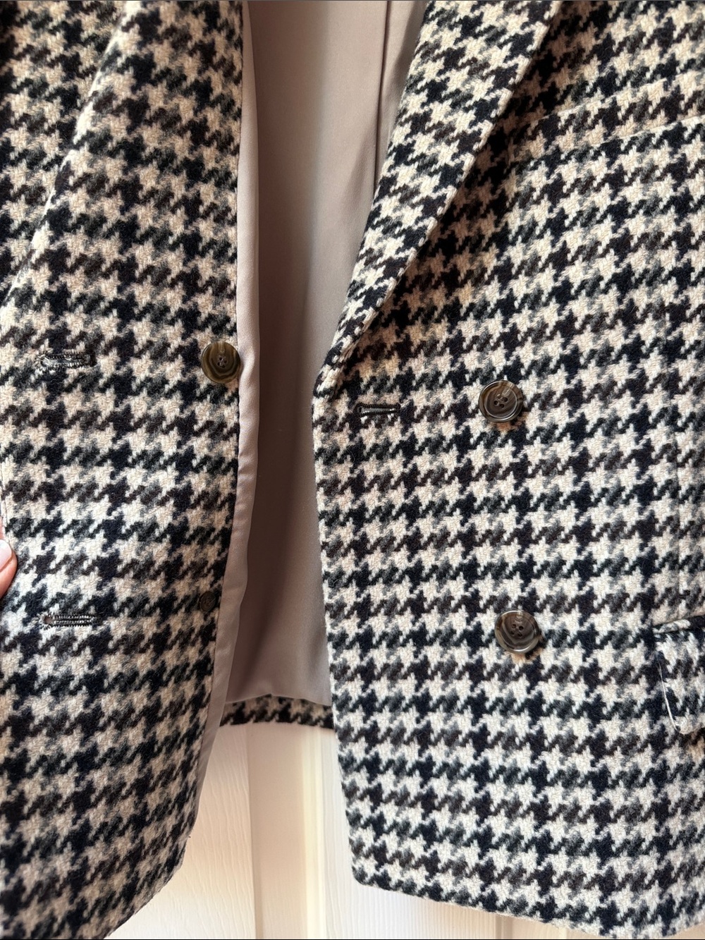 Theory square DB jacket mink Multi pattern tweed 100% wool lined houndstooth$495 - Picture 11 of 11